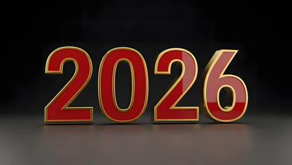 Minimal dark themed 2026 New Year background with clean glowing typography and modern style. Best for corporate greetings, professional banners, presentations, and digital use.
