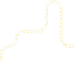 Chevron symbols shape a trail line where glowing contours trace a smooth directional route.