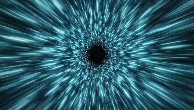 Abstract Blue Light Tunnel with a Black Hole at the Center