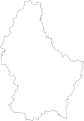 Luxembourg Map Stroke Outline Editable Vector