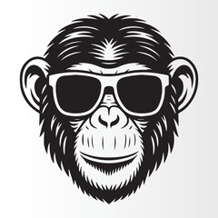 Cool monkey wearing sunglasses, a playful and stylish illustration for your designs	
