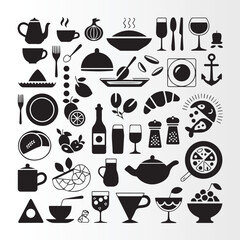 Diverse Food and Drink Icon Set