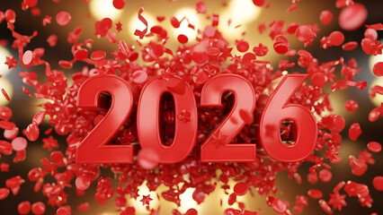 Minimal dark themed 2026 New Year background with clean glowing typography and modern style. Best for corporate greetings, professional banners, presentations, and digital use.
