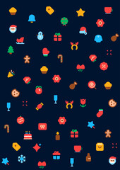 Seamless Christmas pattern with happy holidays phase text design vintage