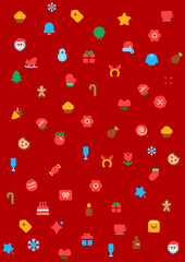 Seamless Christmas pattern with happy holidays phase text design vintage 