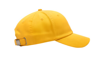 Fototapeta premium A single yellow baseball cap, isolated on white or transparent background. PNG