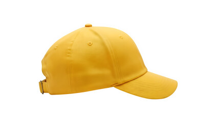 Fototapeta premium A single yellow baseball cap, isolated on white or transparent background. PNG