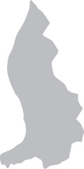 Map of Liechtenstein Grey Silhouette Editable Vector