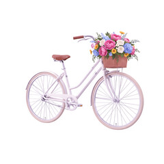 Ladies Bicycle with Flower Basket