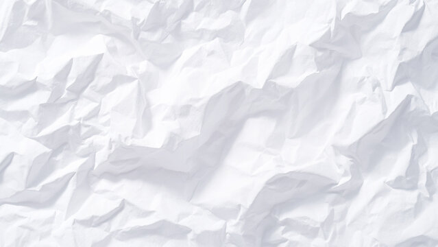 Close up of crumpled white paper texture background, abstract pattern with shadows Vector, illustration