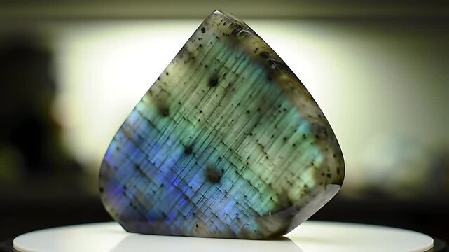 Iridescent Labradorite Gemstone Displayed