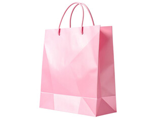Pastel Pink Shopping Bag Standing Upright with Soft Shadows, Transparent PNG