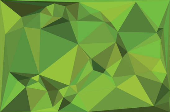 A seamless abstract geometric green triangle pattern with a bright polygonal shape is an ideal vector illustration for a modern wallpaper design and backdrop decoration