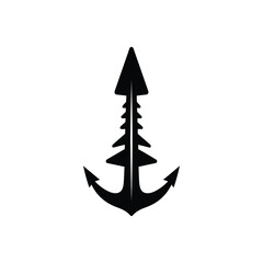 Black anchor symbol with serrated shaft and pointed top