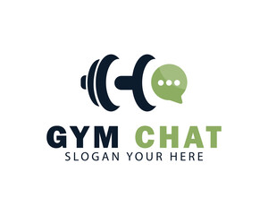 gym fitness chat logo creative design concept sport consult talk