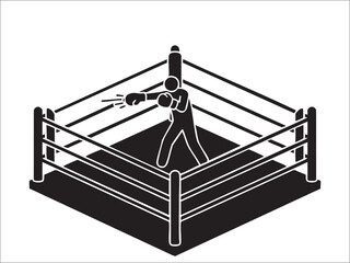 Boxer in Ring Icon