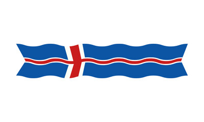 Iceland flag, ribbon, icon