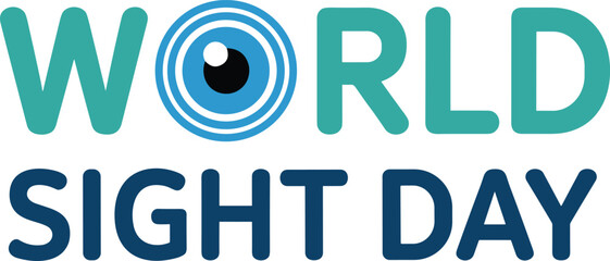 World Sight Day logo design, eye health awareness graphic, vision care symbol, ophthalmology concept, charity event illustration, healthcare campaign branding