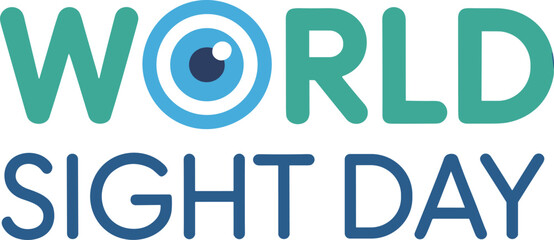 World Sight Day logo design, eye health awareness graphic, vision care symbol, ophthalmology concept, charity event illustration, healthcare campaign branding