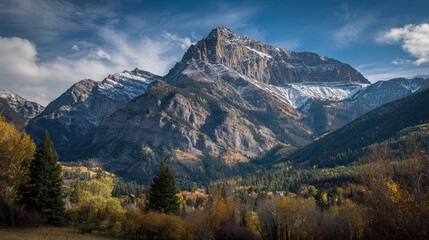 Majestic mountain landscape with autumn foliage in Colorado