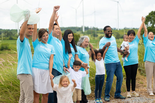 Teamwork meeting, volunteer charity people. charity community service event, ngo business and outreach, Group Diverse people meeting at park for donation