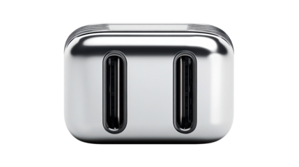 Silver Power Adapter on Transparent Background