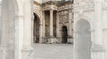Obraz premium Ancient Roman Architecture with Arches and Columns.
