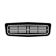 Black car grill silhouette with horizontal lines automotive