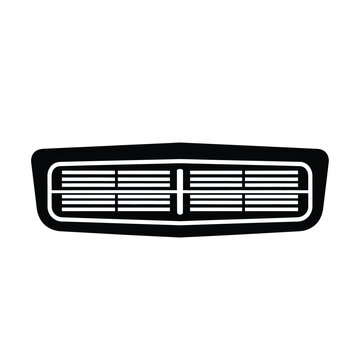 Black car grill silhouette with horizontal lines automotive