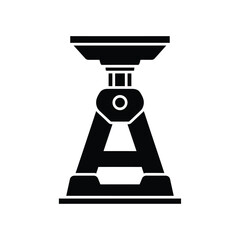 Black car jack icon on white background vehicle automobile