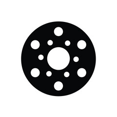 Black circle with white dots vector graphic