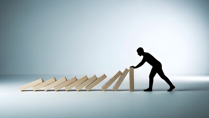 Silhouette of a business woman running up a staircase towards success and the sky, illustrating the concept of achievement