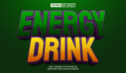 Editable 3d text style effect - Energy Drink Tittle Text For Business Template