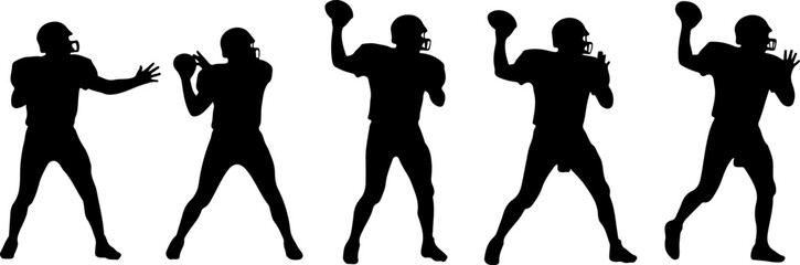 American Football Player Silhouette Bundle