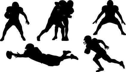 American Football Player Silhouette Bundle
