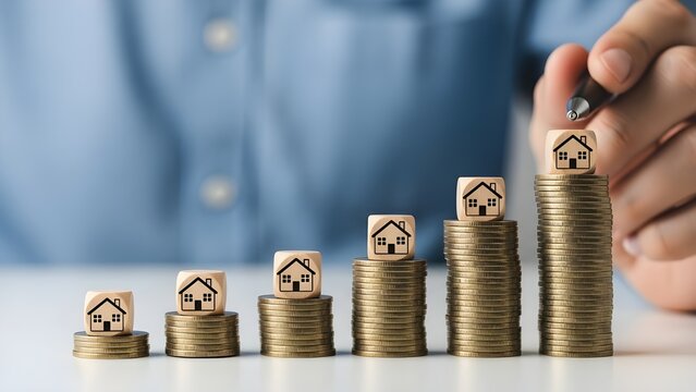 A stack of gold coins and euro currency signifies banking investment and financial growth