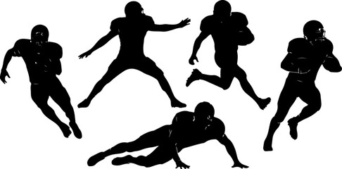 American Football Player Silhouette Bundle