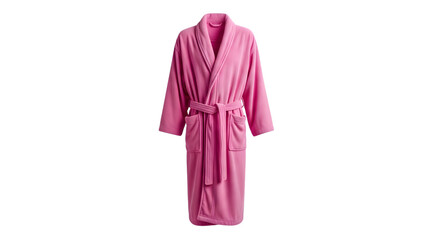 Pink bathrobe isolated on white background