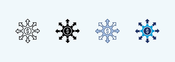 business trade multiple style icon