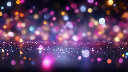 Colorful bokeh background with shimmering lights and sparkling glitter for festive celebrations