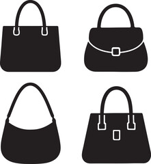 Handbag Silhouette Icons Set &ndash; Minimalist Fashion Collection