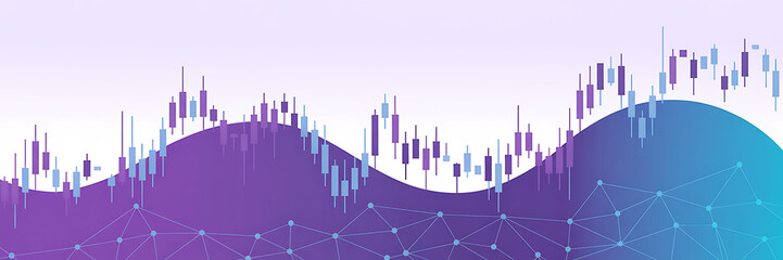 Stock market graph with candlesticks for trading analysis illustration