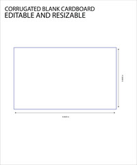 Obraz premium Editable and Resizable Corrugated Cardboard Blank Die Line Vector Template