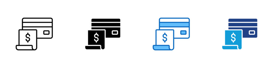 Payment Multiple Style Icon Design Vector - credit card with a dollar symbol, representing payment, transaction, or purchase