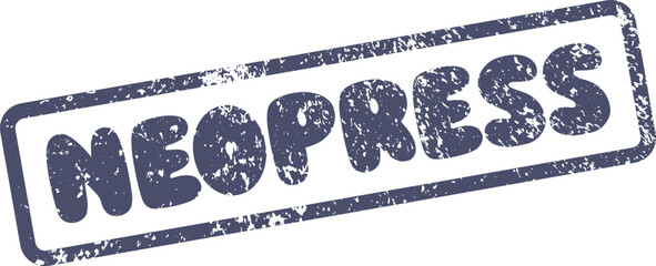 Authentic Neopress rubber stamp impression featuring a distressed grunge texture and vintage aesthetic