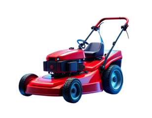  Futuristic Red Lawn Mower with Tech-Inspired Glow