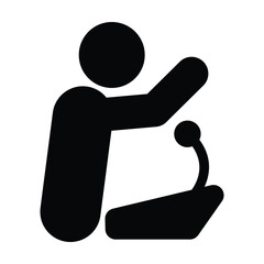 Public speaker icon, person speech and communication symbol in pictogram illustration