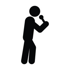 Public speaker icon, person speech and communication symbol in pictogram illustration