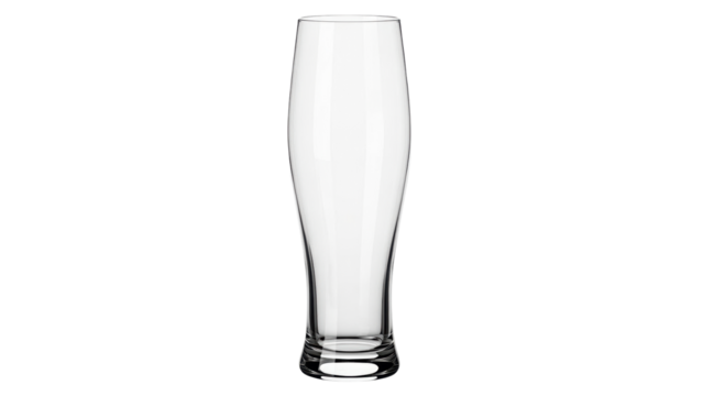 Isolated pilsner beer glass is ready for a refreshing beverage, cool drink, or cocktail