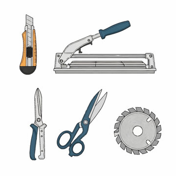 Variety of Cutting Tools for Different Materials and Purposes.
